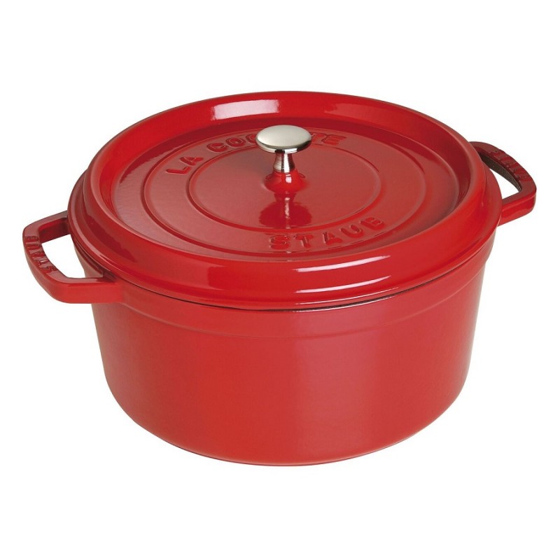 Geëmailleerde Ronde Stoofpot 28 cm Kersenrood 6,7 L - Staub