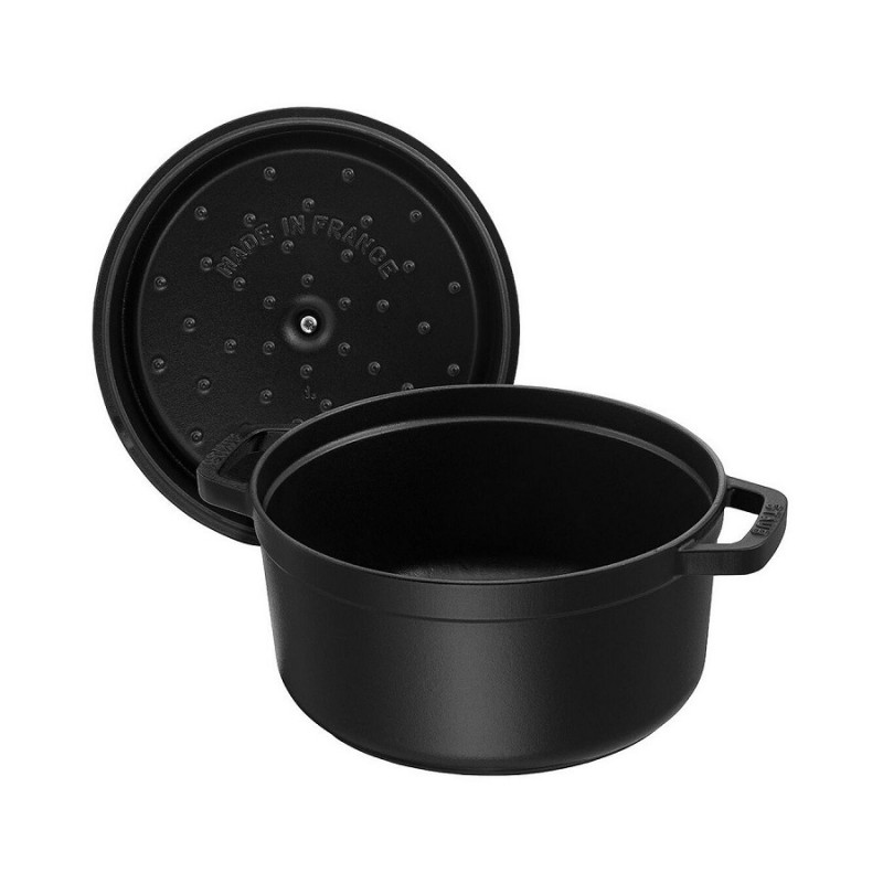 Geëmailleerde Ronde Stoofpot 28 cm Mat Zwart 6,7 L - Staub