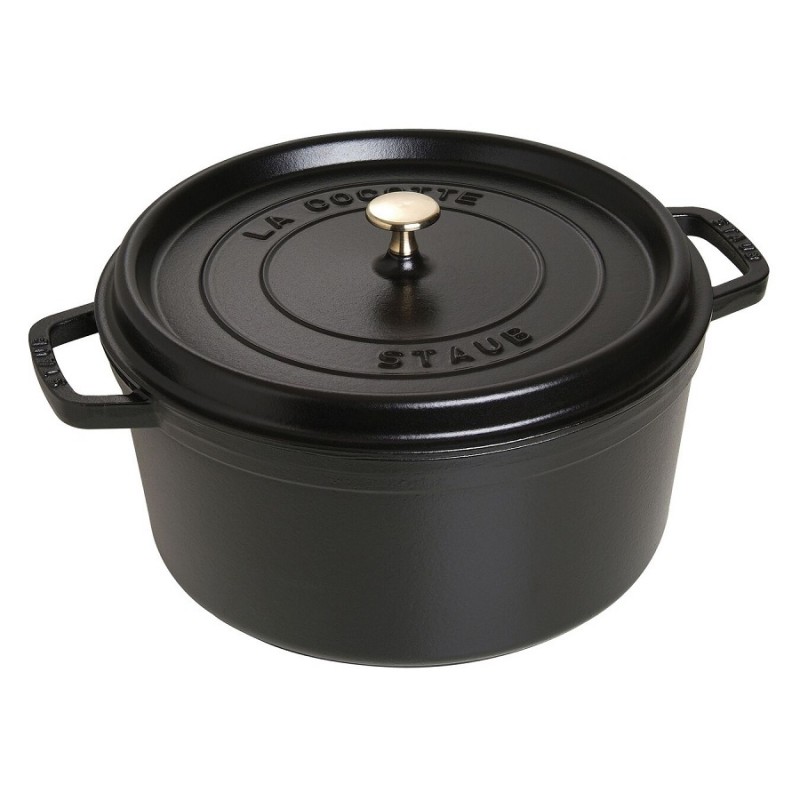 Cocotte en Fonte Émaillée Ronde 30 cm Noir 8,4 L - Staub
