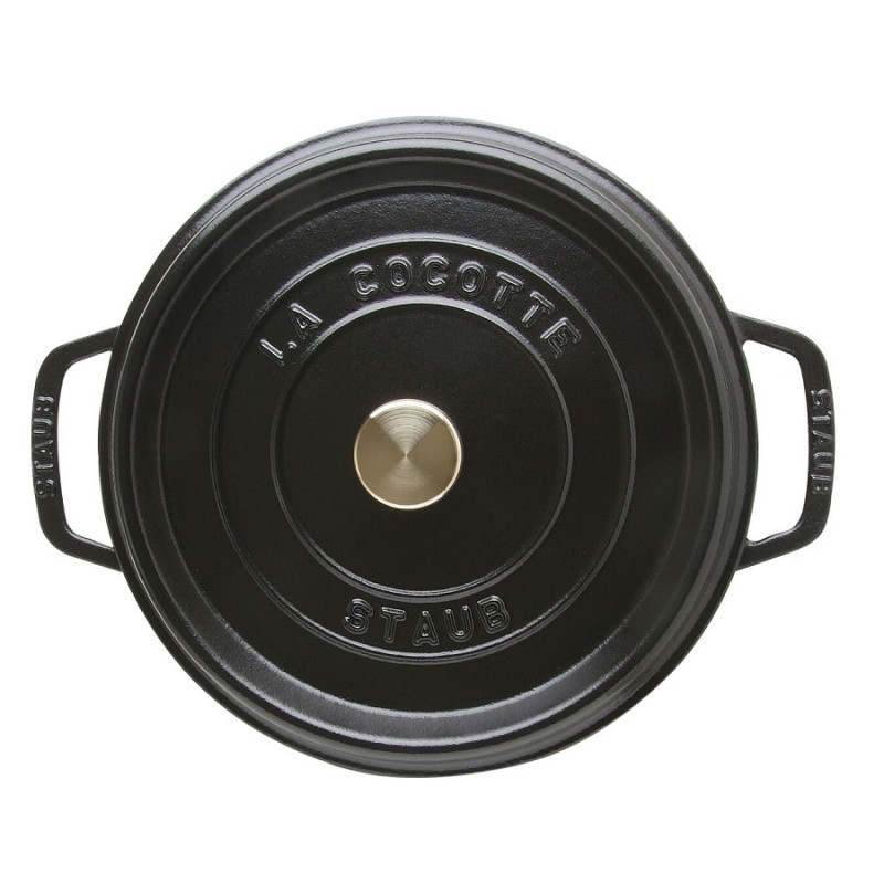 Geëmailleerde Ronde Stoofpot 30 cm Zwart 8,4 L - Staub