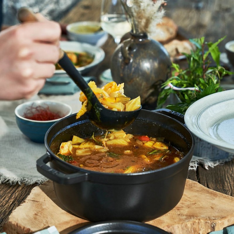 Geëmailleerde Ronde Stoofpot 34 cm Mat Zwart 12,5 L - Staub