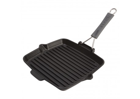 Grill Fonte Carré avec Manche en Silicone 24 x 24 cm - Staub