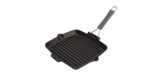 Grill Fonte Carré avec Manche en Silicone 24 x 24 cm 
