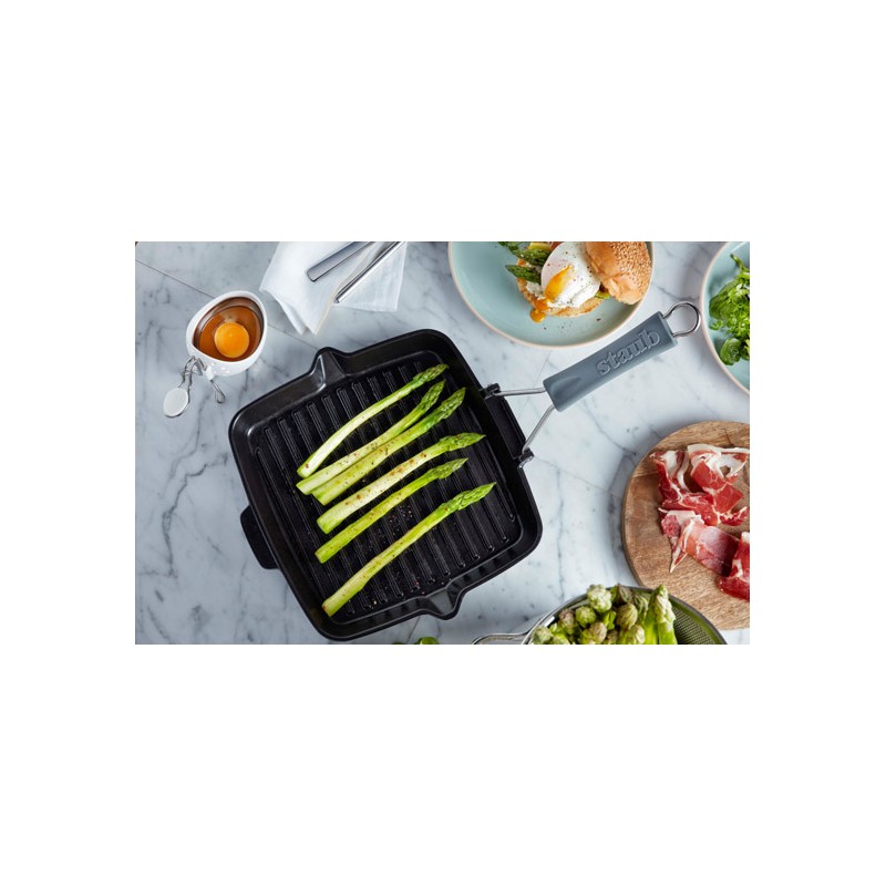 STAUB Grill viande en fonte avec rainures anti gras