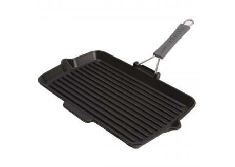 Grillpan Rechthoekig met Siliconen Handvat 34 x 21 cm - Staub