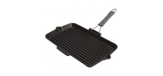 Grill Fonte Rectangulaire avec Manche en Silicone 34 x 21 cm