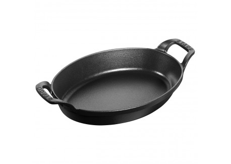 Plat à Four Fonte Oval 24 cm Noir Mat 1 l - Staub
