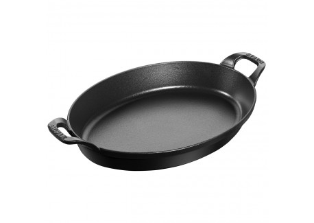 Plat à Four Fonte Oval 32 cm Noir Mat 3,7 l - Staub