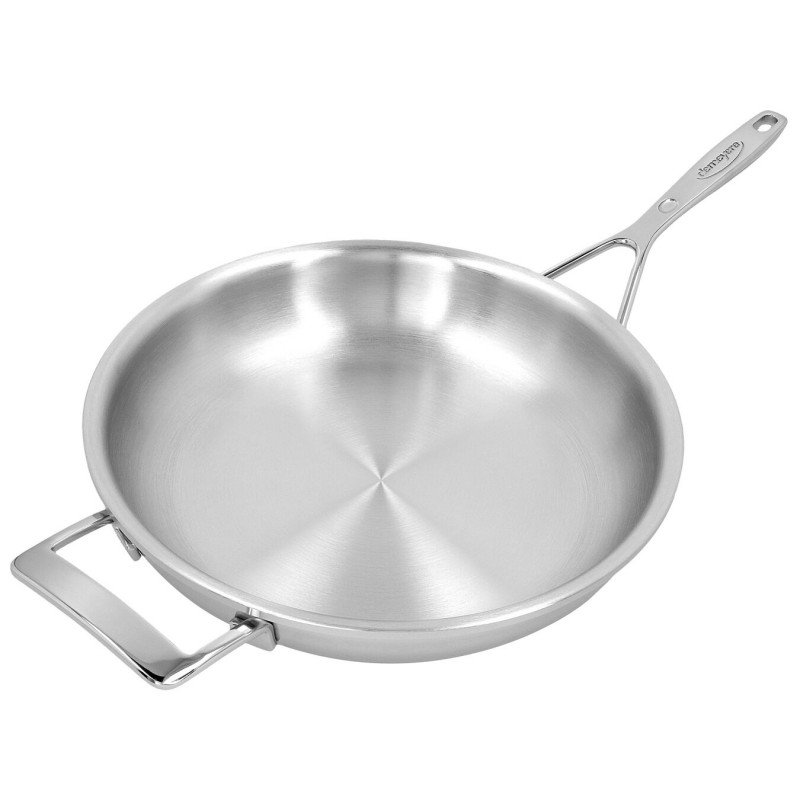 1 wok inox 28cm, 1 poêle inox 24cm, 1 poignée amovible en Acier