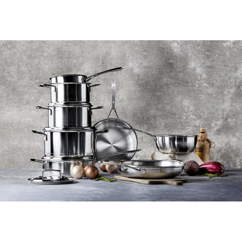 Silver 7 Poêle à Frire Inox 32 cm avec contre-poignée  - Demeyere
