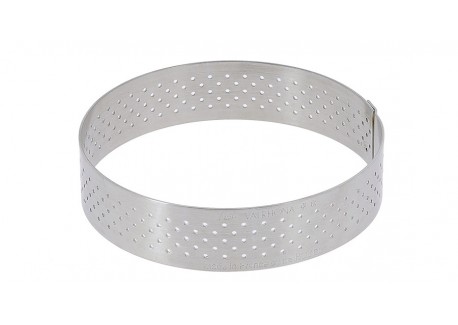 Cercle à Tarte Perforé Rond Valrhona 10,5x2 cm - De Buyer