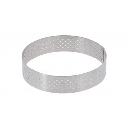 Cercle à Tarte Perforé Rond Valrhona 15,5x2 cm - De Buyer Cercle à Tarte Perforé Rond Valrhona 15,5x2 cm - De Buyer