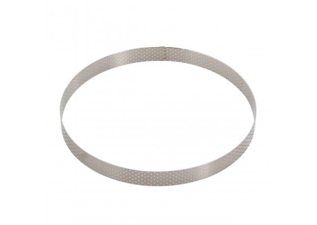Cercle à Tarte Perforé Rond Valrhona 24,5x2 cm - De Buyer