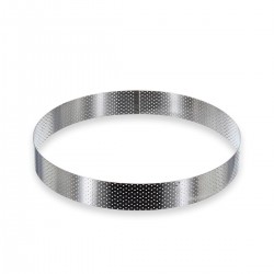 Cercle à Tarte Perforé Rond Haut Valrhona 24,5x3,5 cm - De Buyer Cercle à Tarte Perforé Rond Haut Valrhona 24,5x3,5 cm - De Buyer