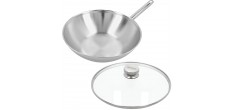 Apollo 7 Wok Inox 30 cm + Couvercle en Verre 