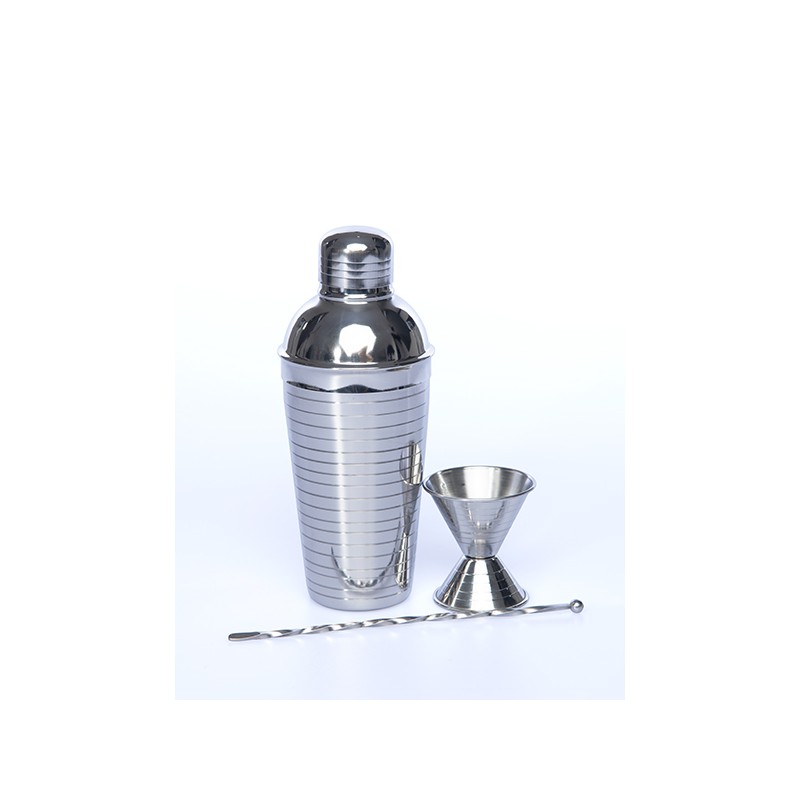 Coffret cocktail 4 accessoires Point Virgule en inox or