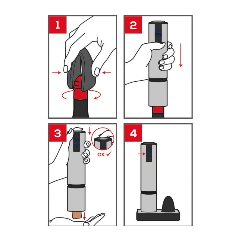 Tire-bouchon électrique rechargeable - Elis touch Inox Carbone