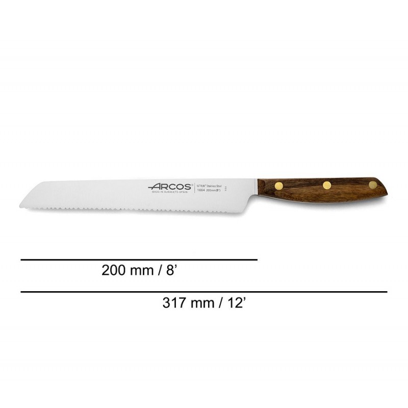 Arcos - Nórdika Couteau à Pain 20 cm - Les Secrets du Chef