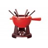 Service à Fondue Savoyarde et Bourguignonne Rouge Cerise 
