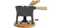 Service à Fondue Fonte Emaillée Noir Mat 1,2 L 