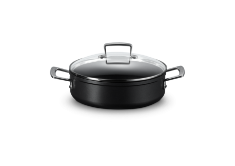 Les Forgées Antikleef Sauteuse met Rechte Wand en Deksel 24 cm - Le Creuset