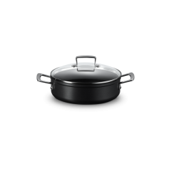 Les Forgées Sauteuse Rondeau à Bord Droit 24 cm Anti-Adhésive + Couvercle