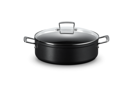 Les Forgées Sauteuse Rondeau à Bord Droit 28 cm Anti-Adhésive + Couvercle - Le Creuset