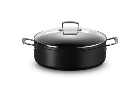 Les Forgées Sauteuse Rondeau à Bord Droit 30 cm Anti-Adhésive + Couvercle - Le Creuset