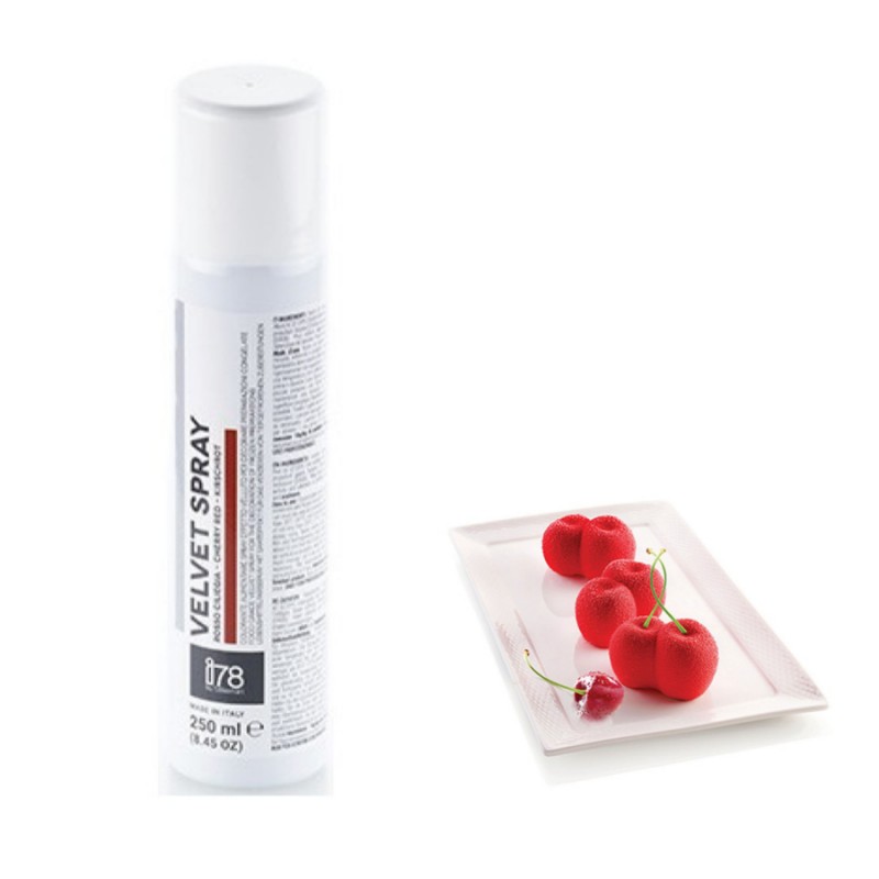 Silikomart - i78 Spray Alimentaire Effet Velours Rouge 250 ml