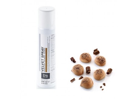 i78 Spray Alimentaire Effet Velours Chocolat Lait 250 ml - Silikomart