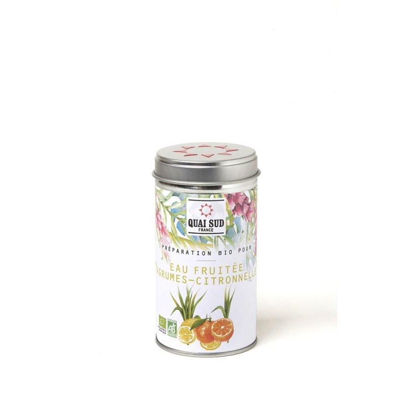 Préparation Bio pour Eau Fruitée Agrumes Citronnelle 55 g  - Quai Sud