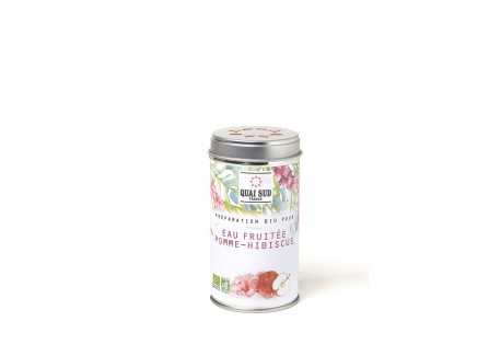 Biologische Voorbereiding voor Fruitig Water Appel Hibiscus 55 g - Quai Sud