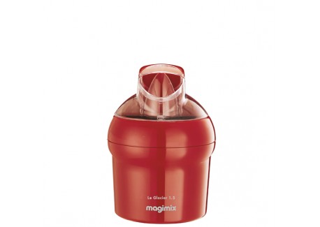 Le Glacier  Ijsmaker RVS Kom 1,5 L Rood - Magimix