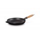 Poêle Signature Fonte Emaillée Manche en Bois 28 cm Noir Mat - Le Creuset