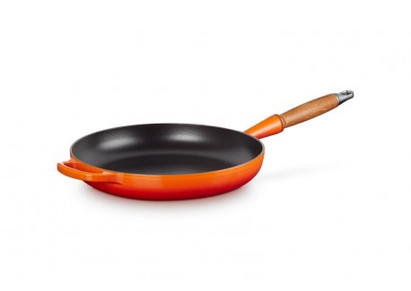 Signature Koekenpan met Houten Steel 28 cm Oranje-Rood - Le Creuset