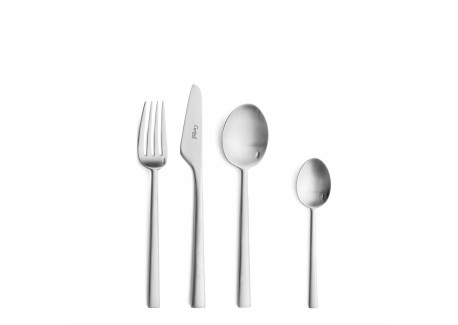 Rondo Set Couverts 24 pcs Brossé Inox + Coffret en Bois - Cutipol