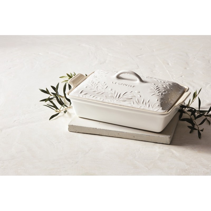 Le Creuset Plat à Four Rectangulaire avec Couvercle 33 cm Oliviers Edition Limité Les