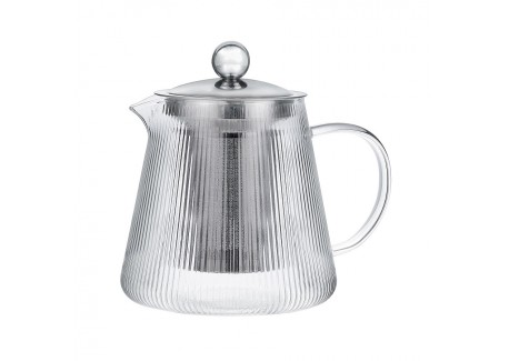 Darjeeling Glazen Theepot Met RVS Filter 1,2 L - Cristel