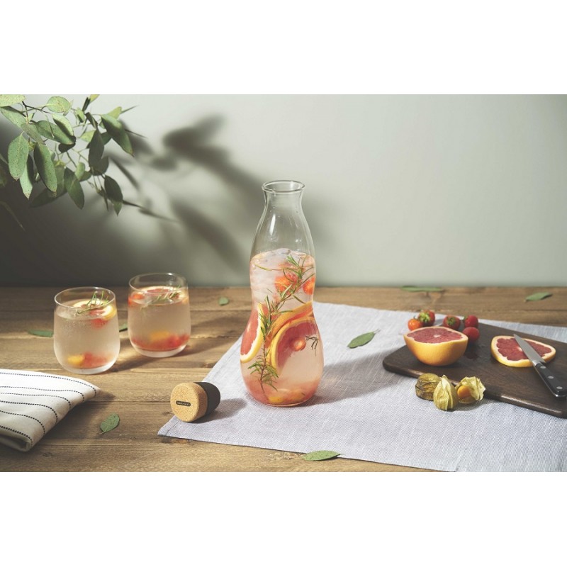 Eau Carafe en Verre 1,1 L + Filtre Charbon Binchotan  - Black+Blum