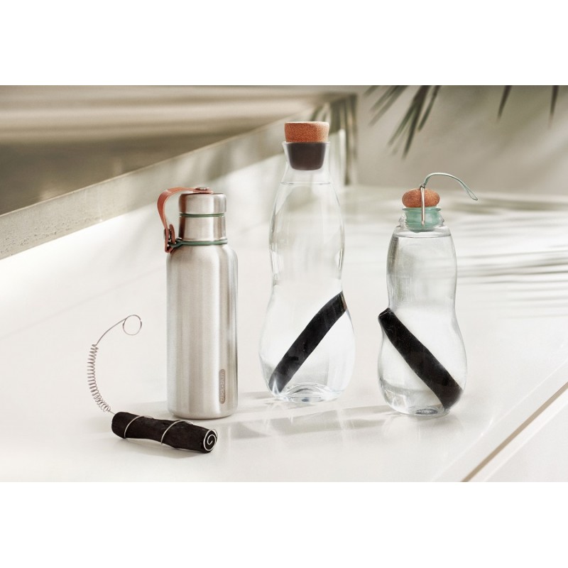 Eau Carafe en Verre 1,1 L + Filtre Charbon Binchotan  - Black+Blum