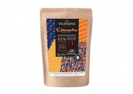 Chocolat Noir Komuntu 80% Sachet Fèves 250 g - Valrhona