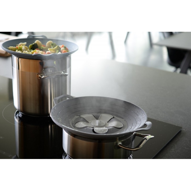 Support réglable pour couvercle de casserole : 4 pièces anti-déversement -  Design carotte - Étagère en silicone pour garder le couvercle ouvert -  Assistants de cuisson - Couvercles de casseroles en silicone : :  Maison
