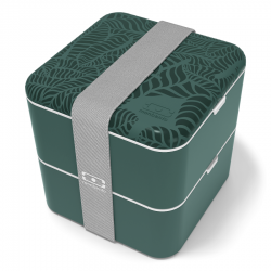Square Bento LunchBox Groen Jungle Made in France 1,7 L - MonBento Square Bento LunchBox Groen Jungle Made in France 1,7 L - MonBento