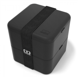 Square Bento LunchBox Zwart Made in France 1,7 L - MonBento Square Bento LunchBox Zwart Made in France 1,7 L - MonBento