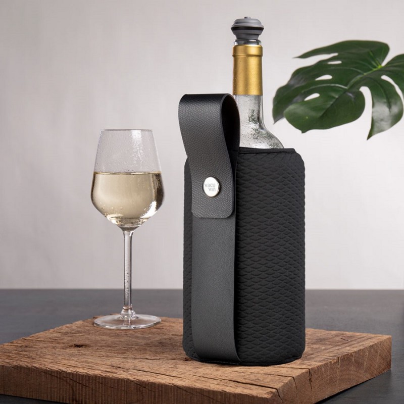 Pompe à vide acier inoxydable noire avec 1 bouchon - Accessoires Vin - Vacu  Vin