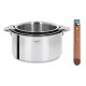 Casteline 5 Set Casseroles Inox Brillant 3 pcs + Manche Amovible Bois Hêtre  - Cristel