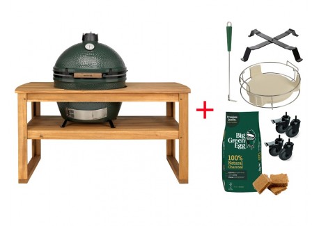Starterspakket Tafel Eucalyptus Barbecue Kamado XLarge 9 dlg - Big Green Egg