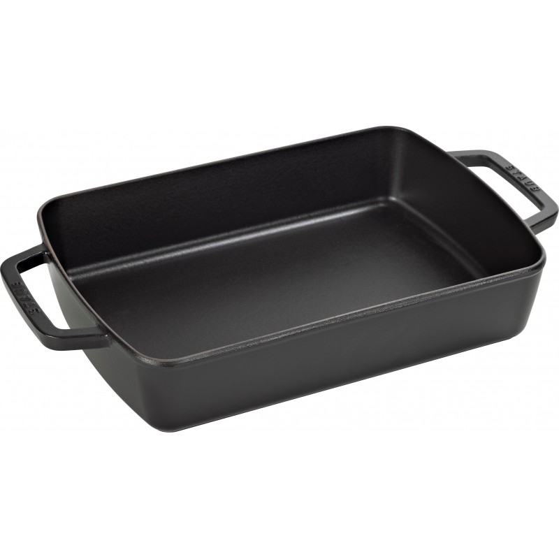 Staub - Plat à Four Fonte Rectangulaire 30x20 cm Noir 3,15 l - Les