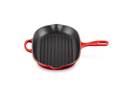 Poêle en Fonte Skillet Grill Ovale 32 cm Rouge Cerise - Le Creuset