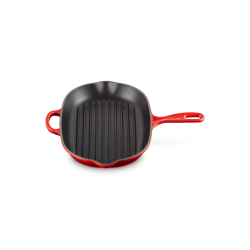 Koekenpangrill Ovaal Gietijzeren 32 cm Kersenrood